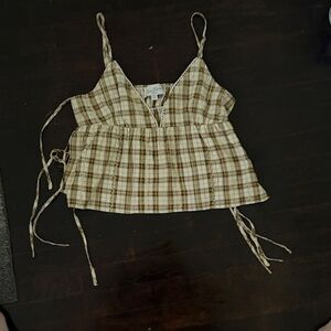 PacSun Brown Plaid Camisole Top